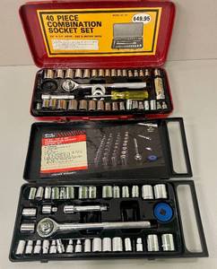 lot 12 image: 2 Vintage Wrench and Socket Sets