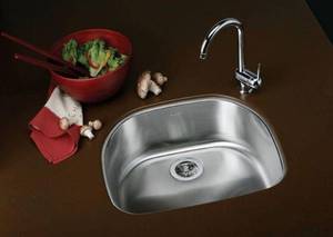 lot 4 image: Elkay Signature Plus Undermount Stainless Steel 24 Rounded Single Bowl Kitchen Sink