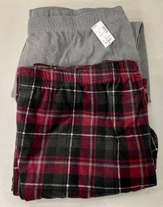 lot 85 image: 2 Pack Fleece Mens Pajama Sleep Pants Size XL