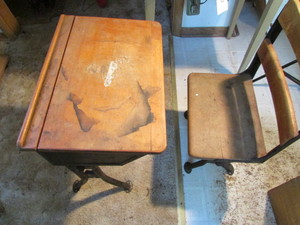 lot 203 image: Childs School Desk and Chair