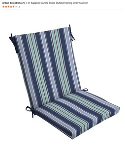 Arden Selections 20 x 44 Sapphire Aurora Stripe Outdoor Dining Chair Cushion. See Pictures