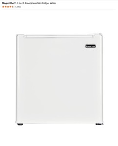 Magic Chef 1.7 cu. ft. Freezerless Mini Fridge, White. See Pictures