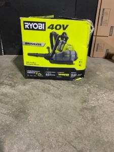 RYOBI 40V Whisper Series 145 MPH 625 CFM Cordless Battery Backpack Leaf Blower with 5.0 Ah Battery and Charger. See Pictures