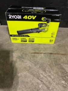 RYOBI 40V 110 MPH 525 CFM Cordless Battery Variable-Speed Jet Fan Leaf Blower with 4.0 Ah Battery and Charger. See Pictures