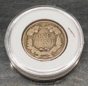 1857 US FLYING EAGLE CENT IN AIRTITE