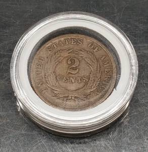 1864 US TWO CENT PIECE IN AIRTITE