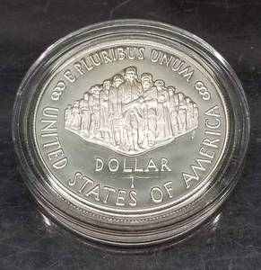 1987-S PROOF US SILVER DOLLAR CONSTITUTION COMMEMORATIVE IN AIRTITE