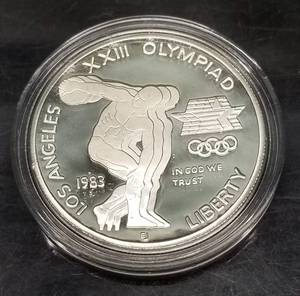 1983-S PROOF US SILVER DOLLAR OLYMPIC COMMEMORATIVE IN AIRTITE