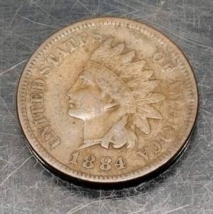 1884 INDIAN HEAD CENT IN AIRTITE