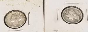 2 MERCURY DIMES 1925 1943