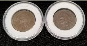 2 INDIAN HEAD CENTS 1883 1885 IN AIRTITES