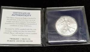 2018 AMERICAN SILVER EAGLE 1 TROY OZ .999 FINE SILVER DOLLAR