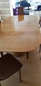 lot 8 image: Baker Furniture Double Pedestal Dining Table with 1 Leaf
