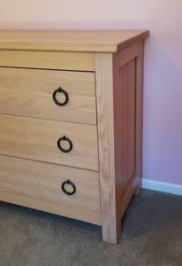 lot 35 image: Three Drawer Dresser with Ring Drawer Pulls