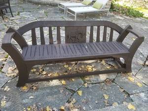 lot 46 image: Amazing Antique Teak Outdoor Bench