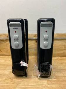 PELONIS Lot of 2-  1,500-Watt Oil-Filled Radiant Electric Space Heaters with Thermostat