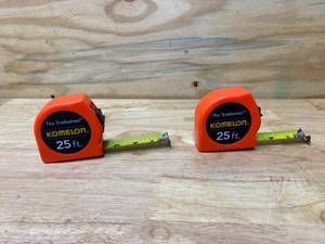 KOMELON Lot of 2-  Tradesman Measuring Tapes, 25ft Blade