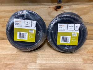 CERROWIRE Lot of 2-  25 ft. 143 600-Volt Black SOOW Cord
