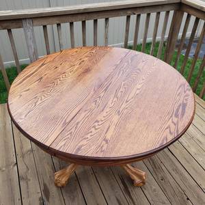 lot 31 image: Handsome Oak Ball and Claw Dining Table