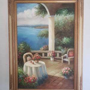lot 47 image: Original Oil Mediterranean Vista