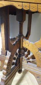 lot 9 image: Antique Oak Eastlake Gingerbread Side Table