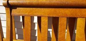 lot 71 image: Vintage Birdseye Slat Maple Double Bed Frame