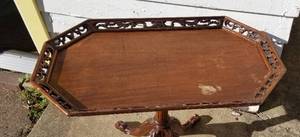 lot 38 image: Vintage Pawfoot Openwork Side Table by Zuk
