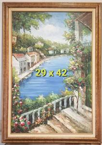 lot 65 image: Waterscape Oil on Canvas Art