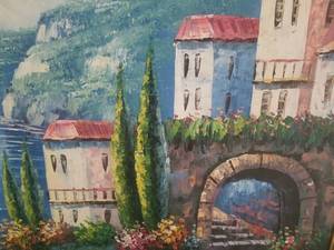 lot 91 image: Original Fine Art Oil Painting-  Coste Italiane