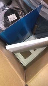 lot 18 image: Akdy 30 in. 217 cfm convertible wall mount range hood with tempered glass push panel and carbon filters in stainless steel