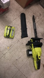 lot 29 image: RYOBI 40v hp brushless 18 in. Cordless battery chainsaw with 5.0 ah battery and charger