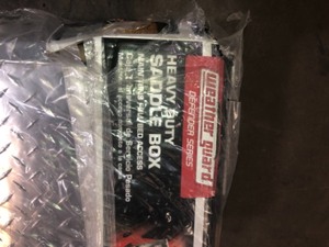 lot 36 image: Weather Guard 71.38 in. Diamond Plate Aluminum Full Size Crossbed Truck Tool Box