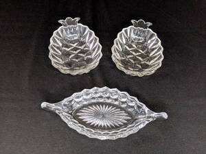Various Vintage Fostoria Glassware, Pineapple Dishes and Relish