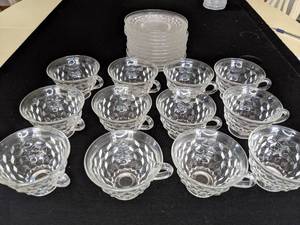 Vintage Fostoria Cup and Saucer set (12)