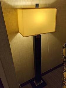 lot 103 image: Tall Square Black Lamp