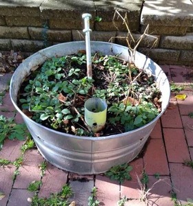 lot 194 image: Cute Small Metal 24 Bucket Planter