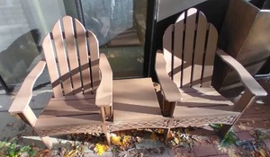lot 1111 image: Outdoor Chairs w Attached Table