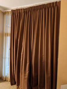 lot 31 image: Brown Floor to Ceiling Curtains