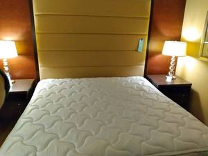 lot 725 image: King Headboard, Mattress and Frame