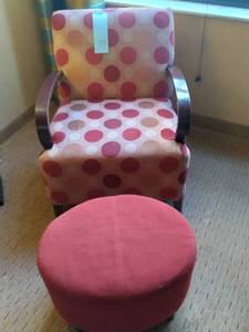 lot 749 image: Fun Polka Dot Chair & Ottoman