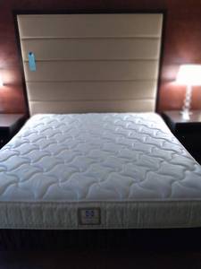 lot 769 image: King Headboard, Mattress and Frame