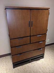 lot 66 image: Stately Tall 4-Drawer Cabinet with Double Doors