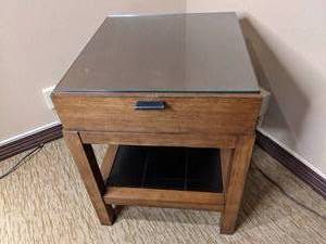 lot 68 image: Unique Wooden Nightstand
