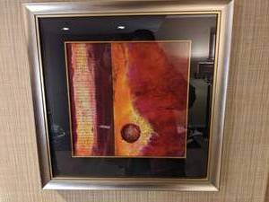 lot 92 image: Eye-Catching Framed Abstract Art