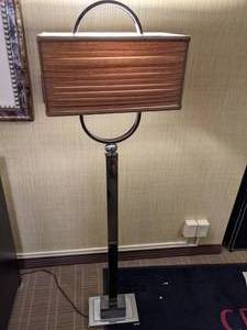 lot 96 image: Modern Metal Floor Lamp with Oblong Ring Design