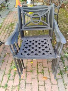 lot 155 image: Set of (4) Metal Outdoor Chairs 