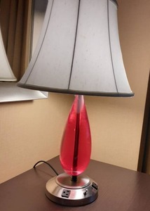 lot 563 image: Red Teardrop Lamp