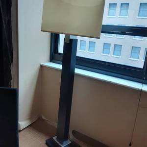lot 588 image: Tall Square Black Lamp