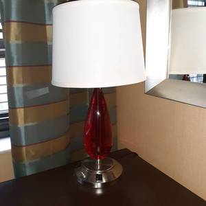 lot 592 image: Red Teardrop Lamp