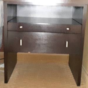 lot 603 image: Big Dark Wood Nightstand